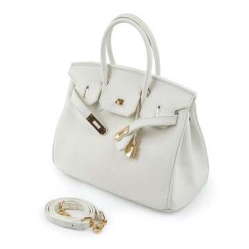 Жіноча шкіряна сумка Brigitte 30 біла фото