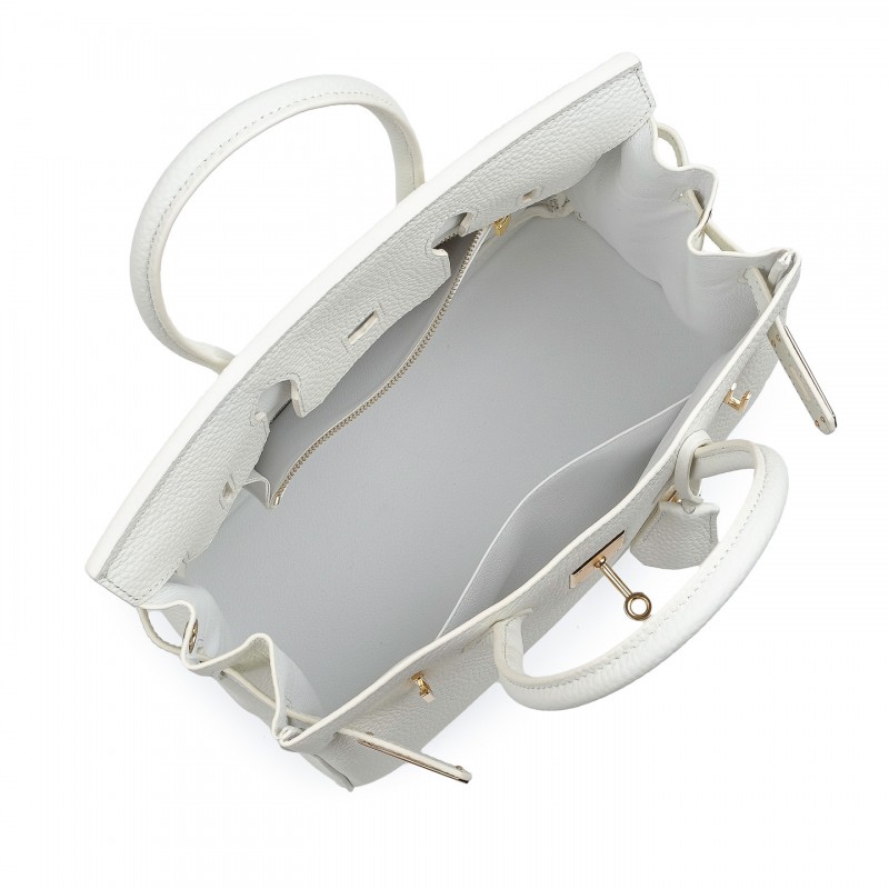 Жіноча шкіряна сумка Brigitte 30 біла - 4 фото