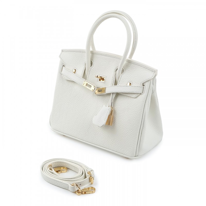 Женская кожаная сумка Brigitte 25 белая - 6 фото