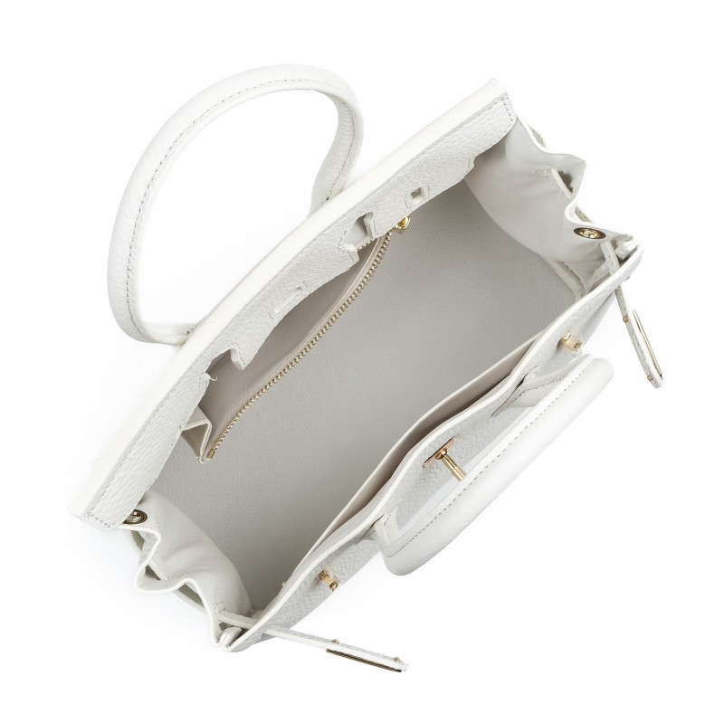Жіноча шкіряна сумка Brigitte 25 біла - 7 фото