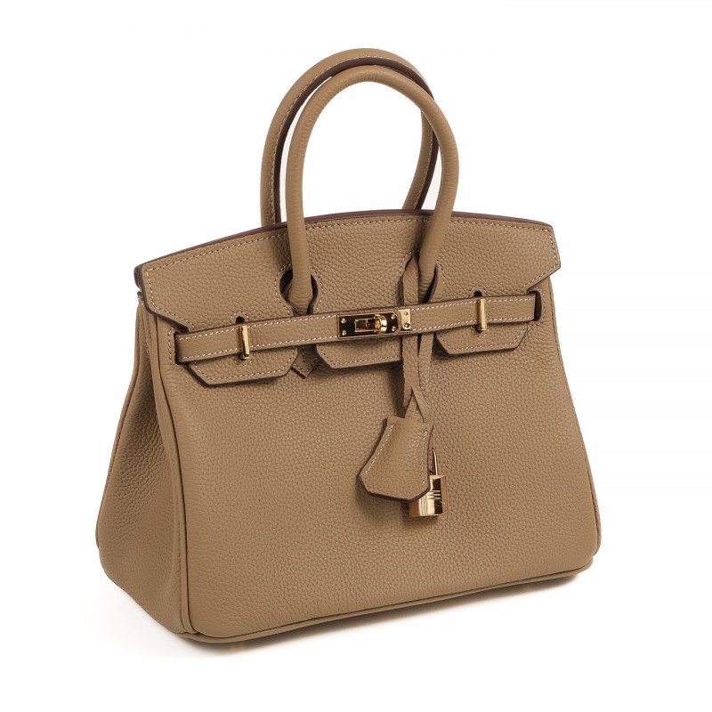 Женская кожаная сумка Brigitte 25 бежевая - 1 фото