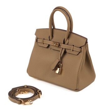 Женская кожаная сумка Brigitte 25 бежевая фото