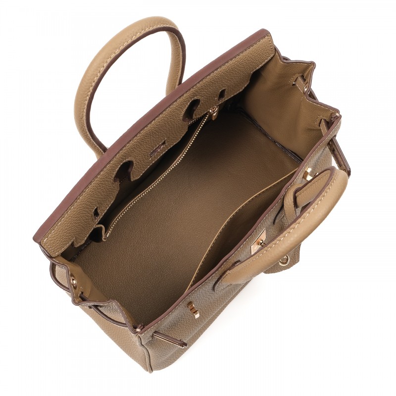 Жіноча шкіряна сумка Brigitte 25 бежева - 5 фото