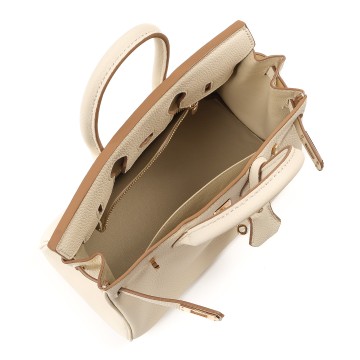 Жіноча шкіряна сумка Brigitte 25 молочна фото