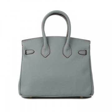 Женская кожаная сумка Brigitte 25 серо-голубая фото