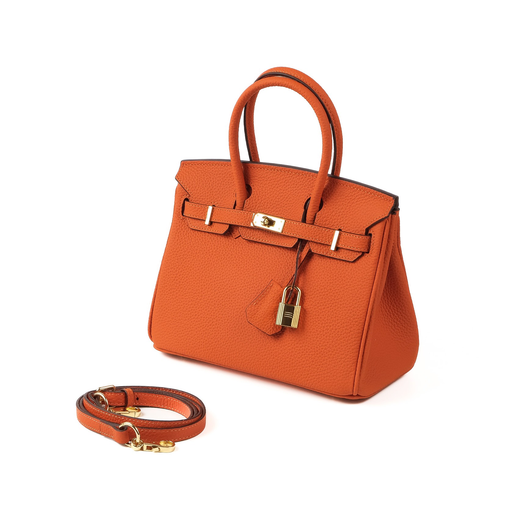 Женская кожаная сумка Brigitte 25 оранжевая