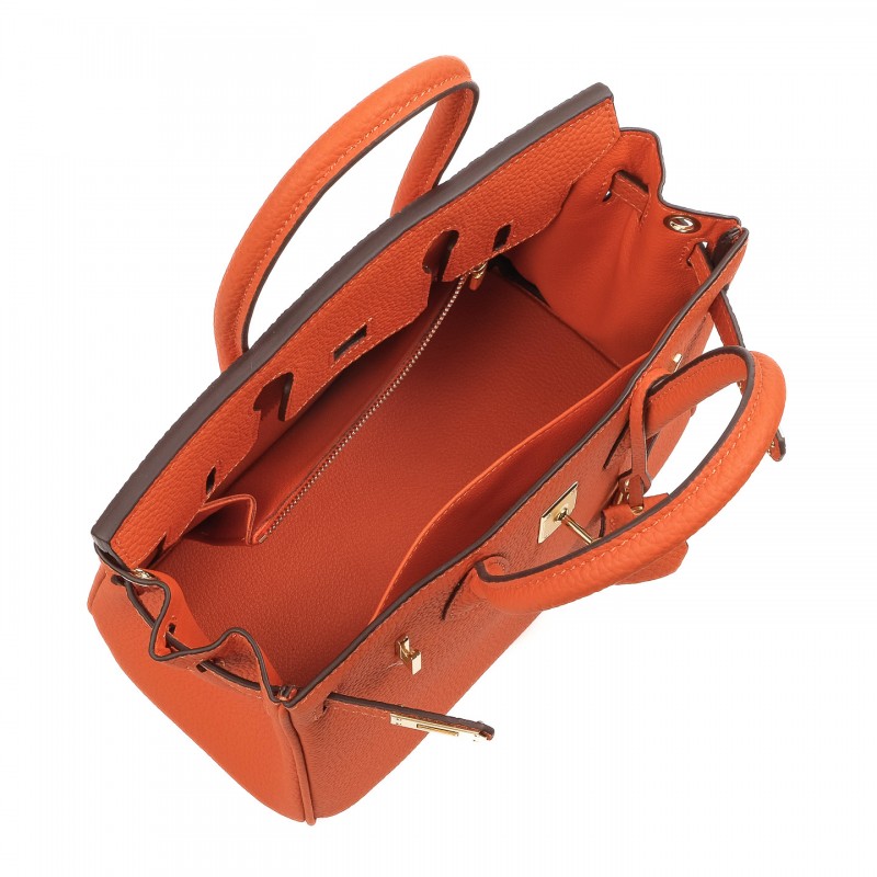 Жіноча шкіряна сумка Brigitte 25 помаранчева - 4 фото