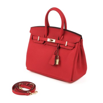 Женская кожаная сумка Brigitte 25 красная фото