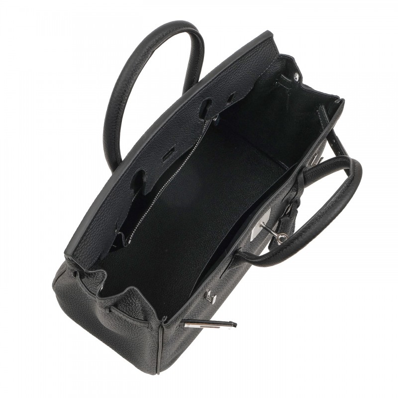 Женская кожаная сумка Eloise 30 черная - 5 фото