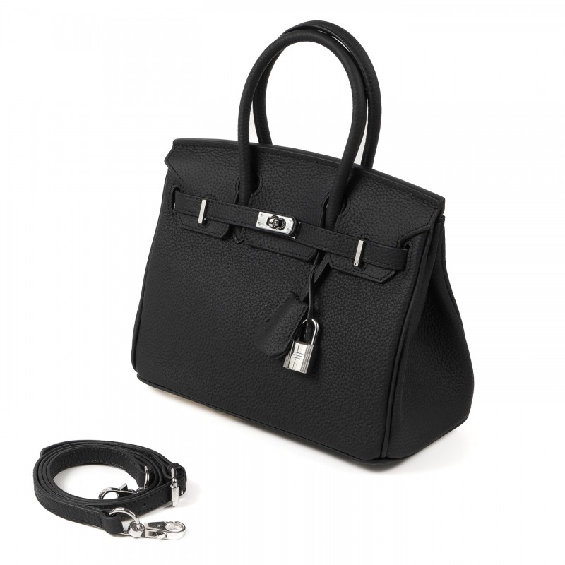 Женская кожаная сумка Eloise 25 черная - 5 фото