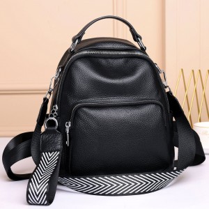 Женский кожаный рюкзак Adeline черный