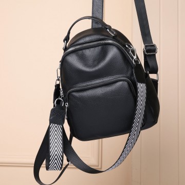 Женский кожаный рюкзак Adeline черный фото