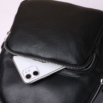 Жіночий шкіряний рюкзак Adeline чорний фото