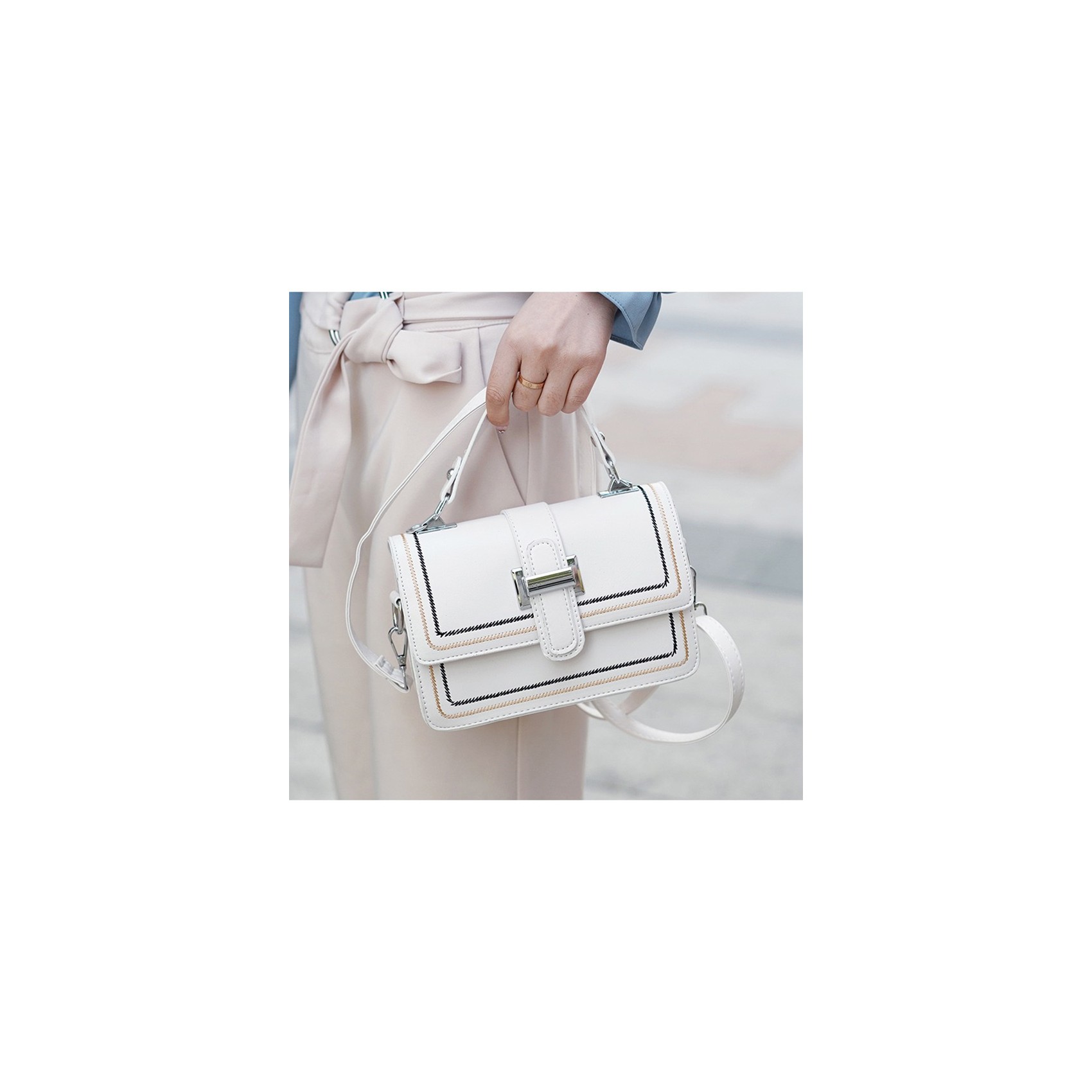 Женская сумка кросс боди Corinne молочная