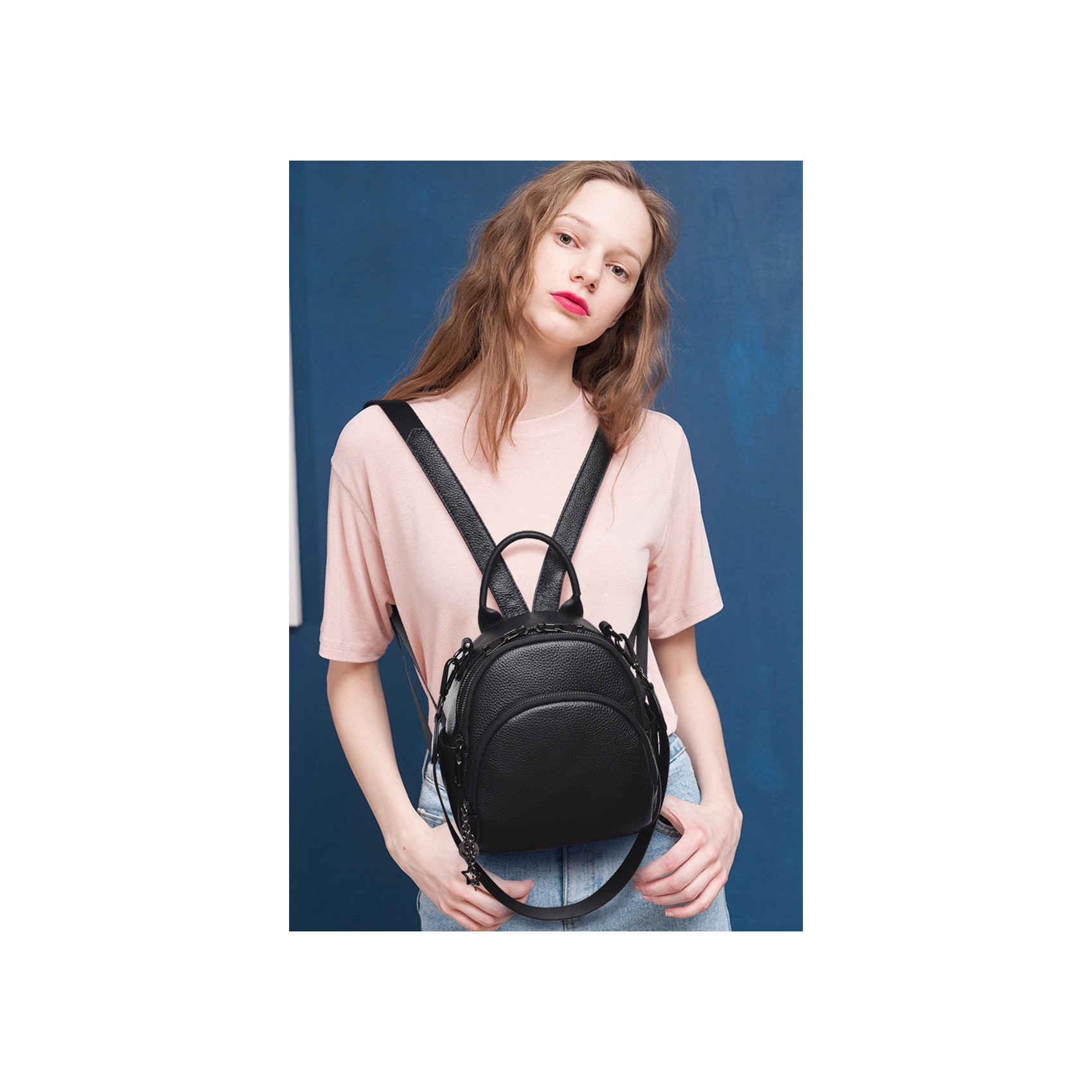 Женский кожаный рюкзак Alize черный