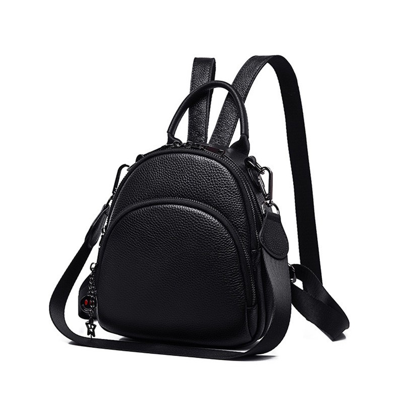 Жіночий шкіряний рюкзак Alize чорний - 11 фото