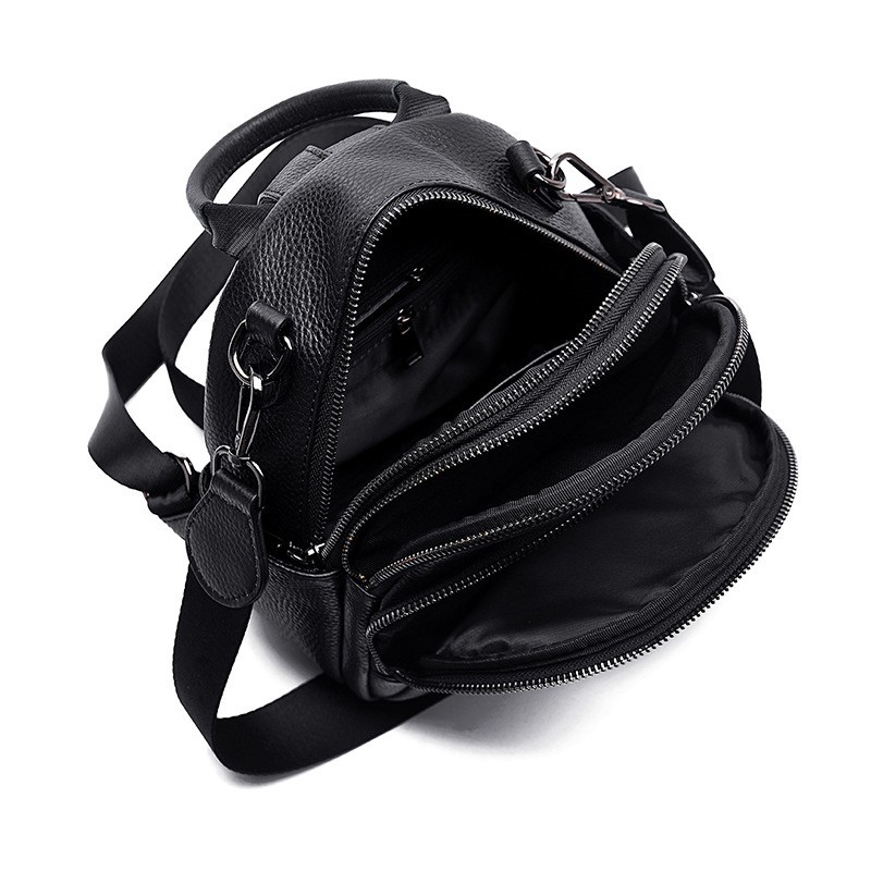 Жіночий шкіряний рюкзак Alize чорний - 14 фото