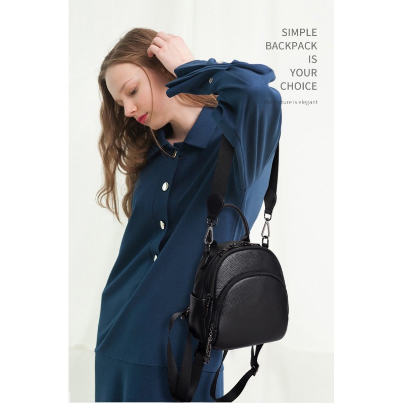 Женский кожаный рюкзак Alize черный - 15 фото