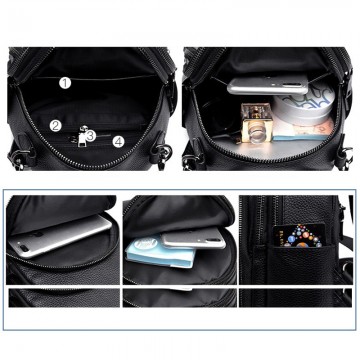 Женский кожаный рюкзак Alize черный фото