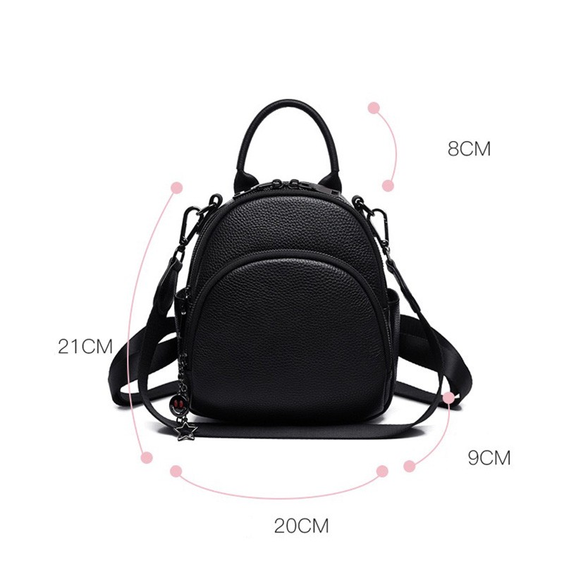 Женский кожаный рюкзак Alize черный - 17 фото