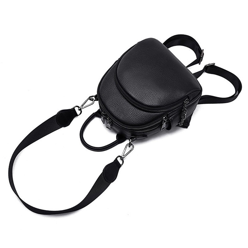 Жіночий шкіряний рюкзак Alize чорний - 18 фото