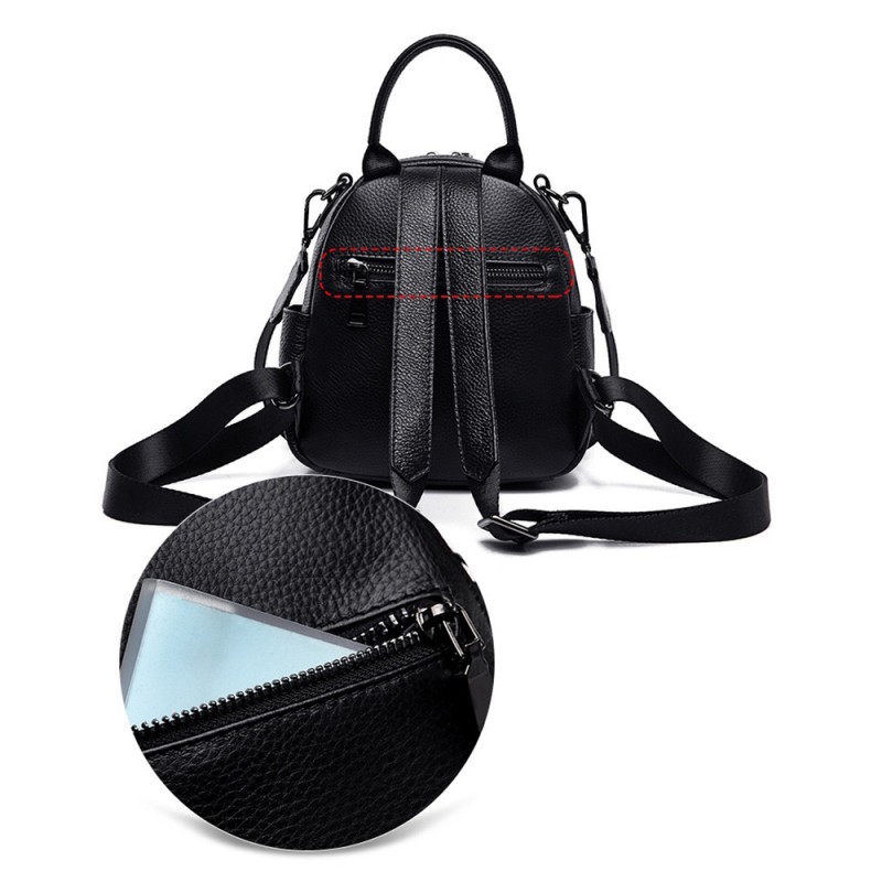 Жіночий шкіряний рюкзак Alize чорний - 19 фото