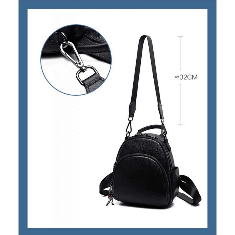 Жіночий шкіряний рюкзак Alize чорний - 20 фото