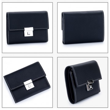 Женский кожаный кошелек Monique черный фото