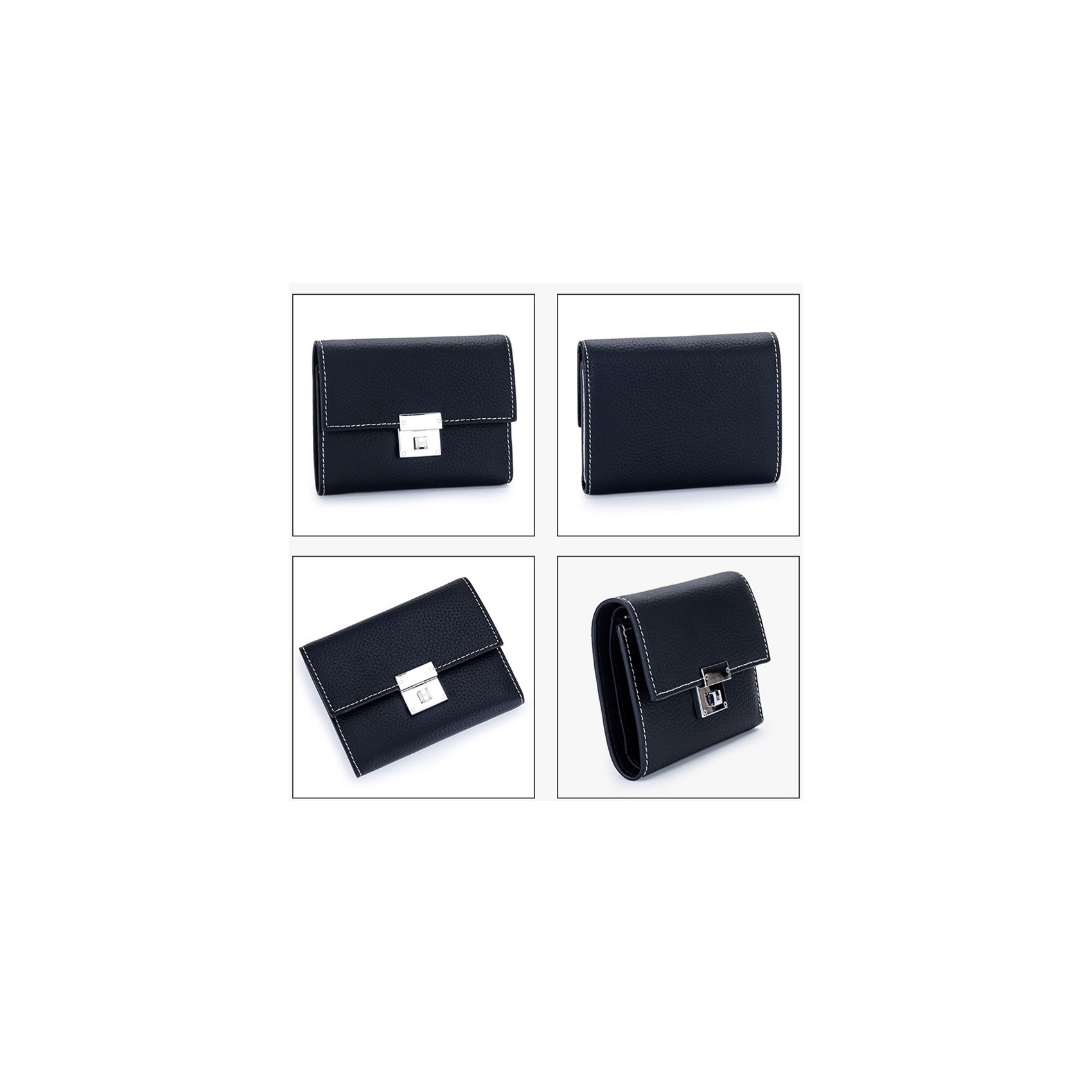 Женский кожаный кошелек Monique черный