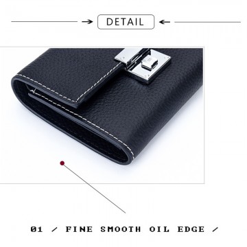 Жіночий шкіряний гаманець Monique чорний фото