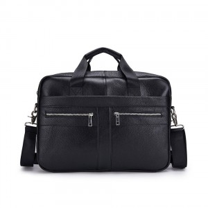 Чоловіча шкіряна сумка для ноутбука Thomas чорна