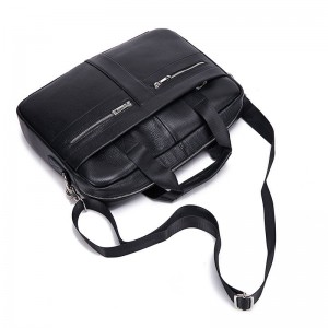 Чоловіча шкіряна сумка для ноутбука Thomas чорна