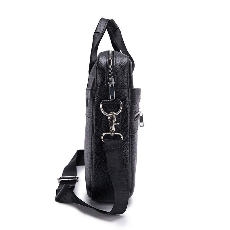 Чоловіча шкіряна сумка для ноутбука Thomas чорна - 2 фото