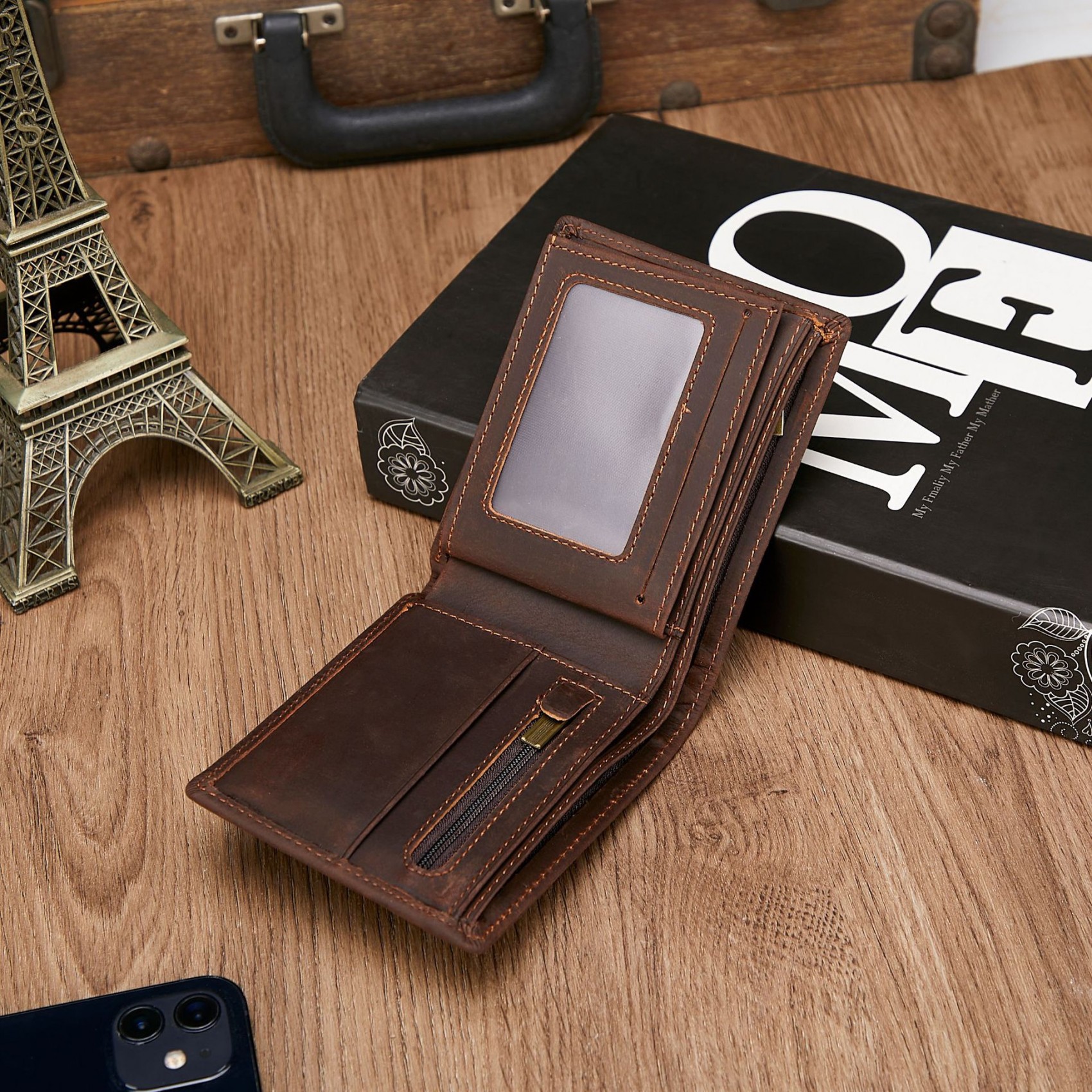 Чоловічий шкіряний гаманець Richmond темно-коричневий