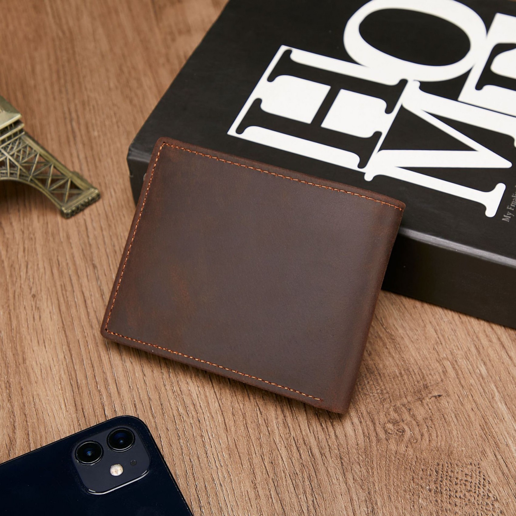 Чоловічий шкіряний гаманець Richmond темно-коричневий