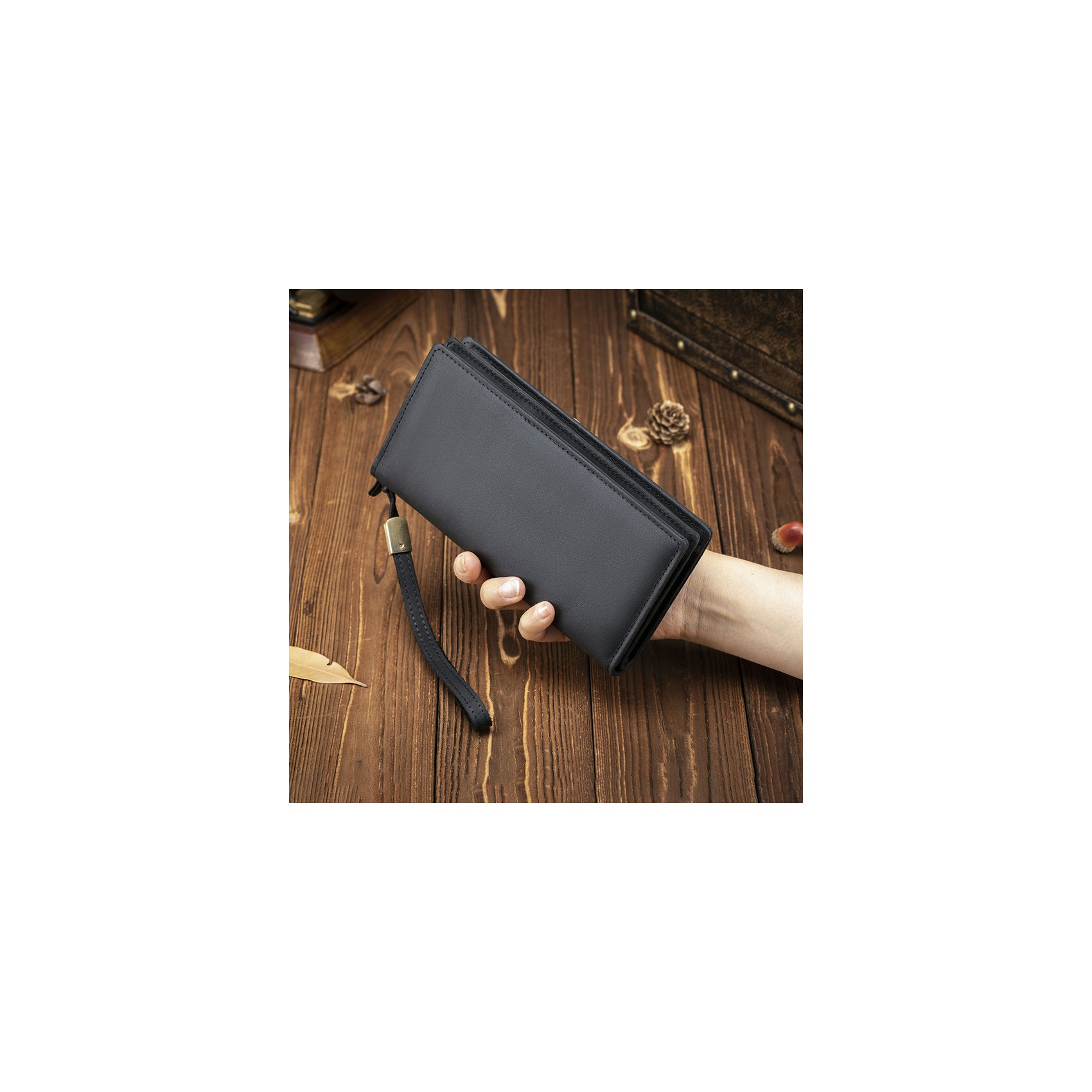 Мужское кожаное портмоне Nevada черное