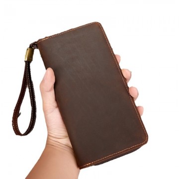 Чоловіче шкіряне портмоне Texas темно-коричневе фото