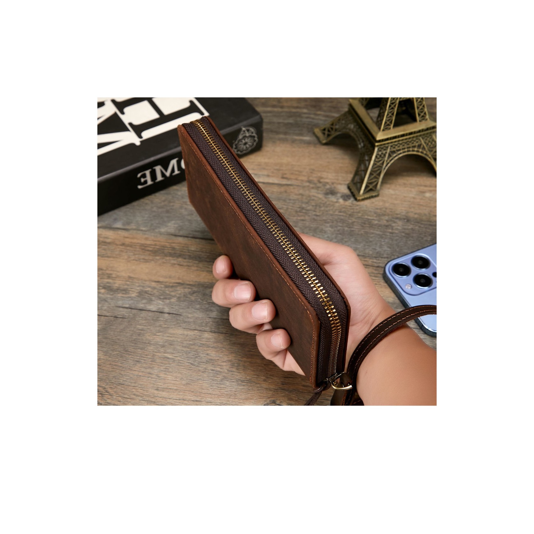 Чоловіче шкіряне портмоне Texas темно-коричневе