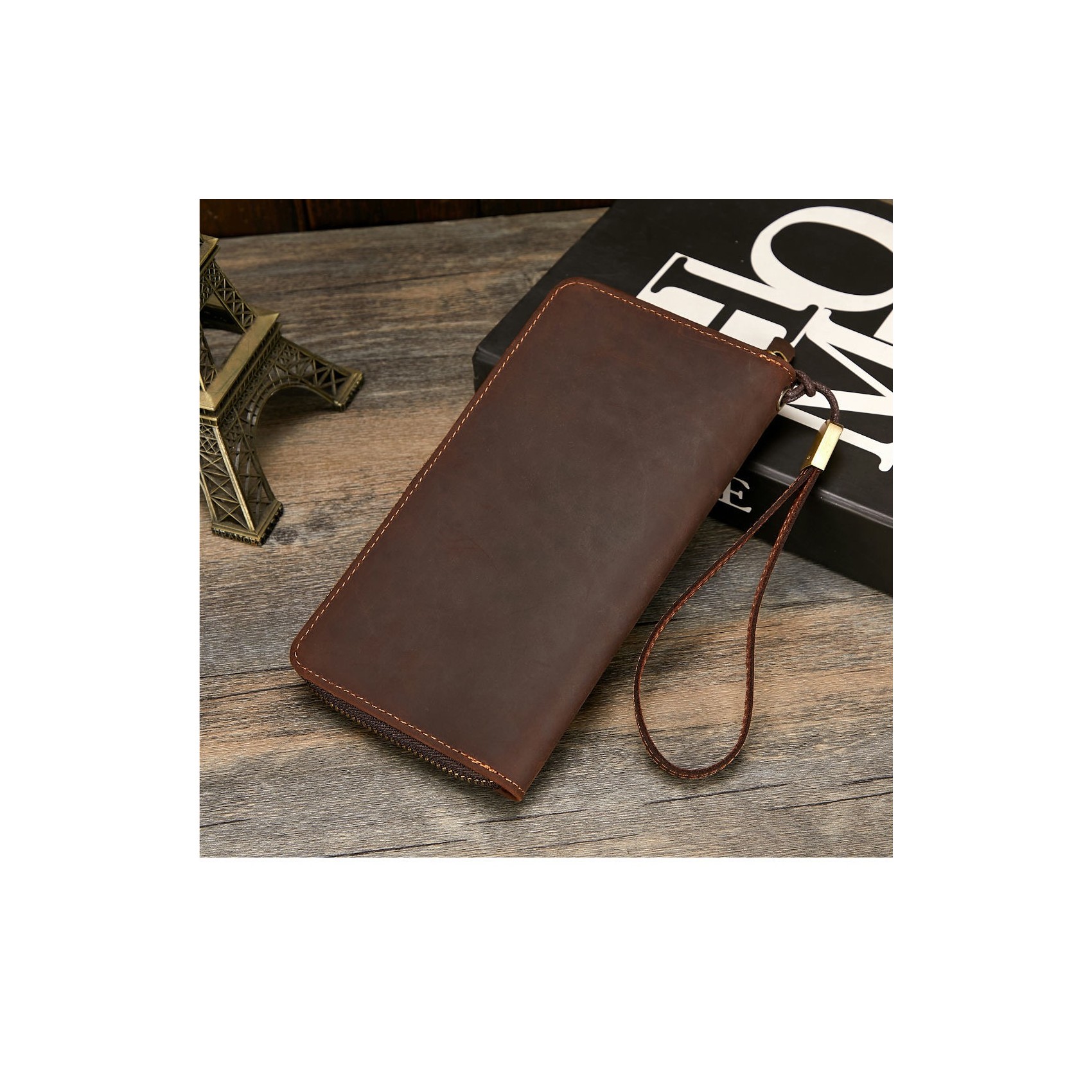 Чоловіче шкіряне портмоне Texas темно-коричневе