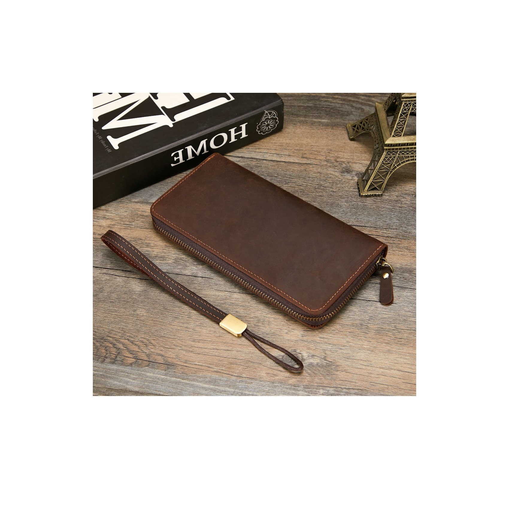 Чоловіче шкіряне портмоне Texas темно-коричневе