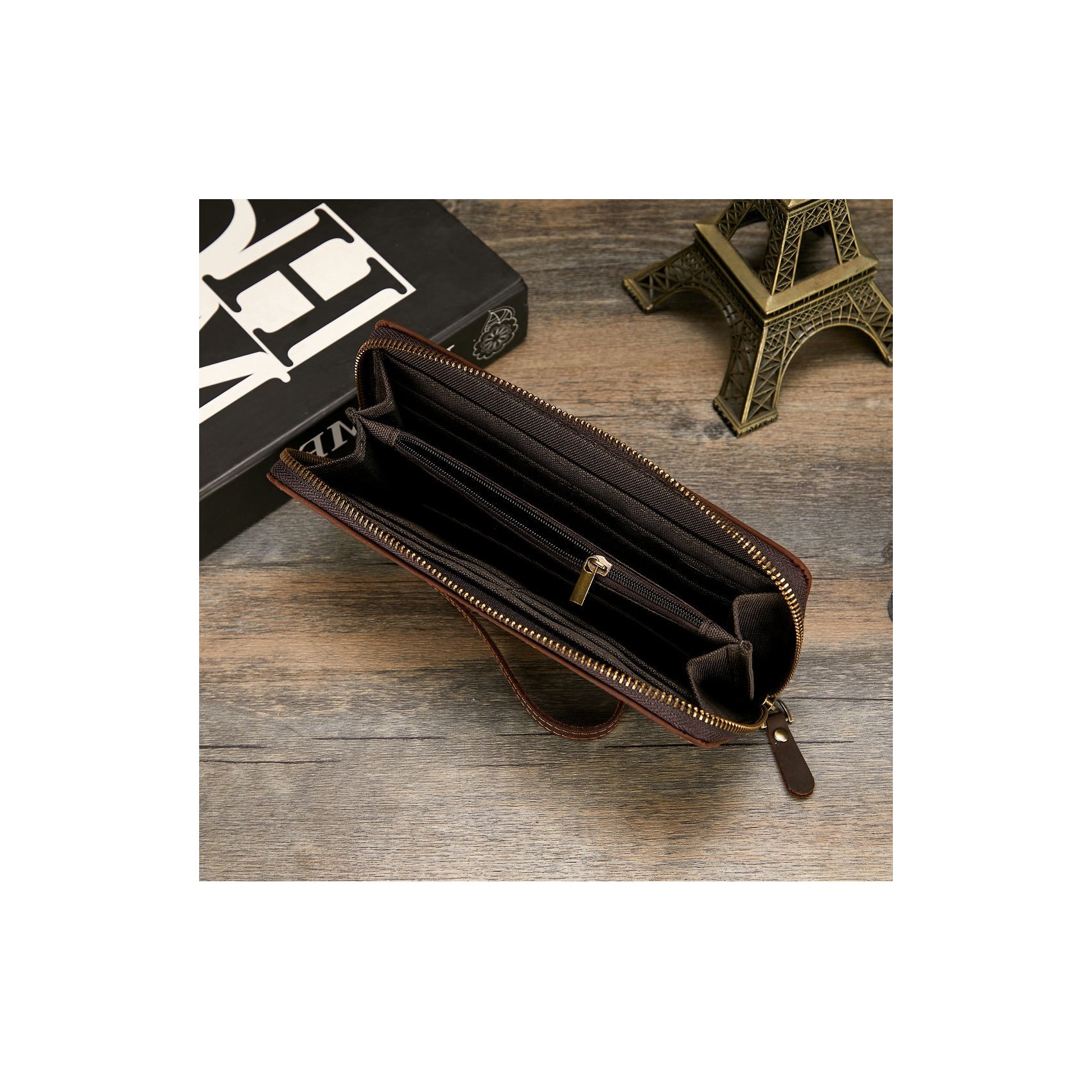 Мужское кожаное портмоне Texas темно-коричневое