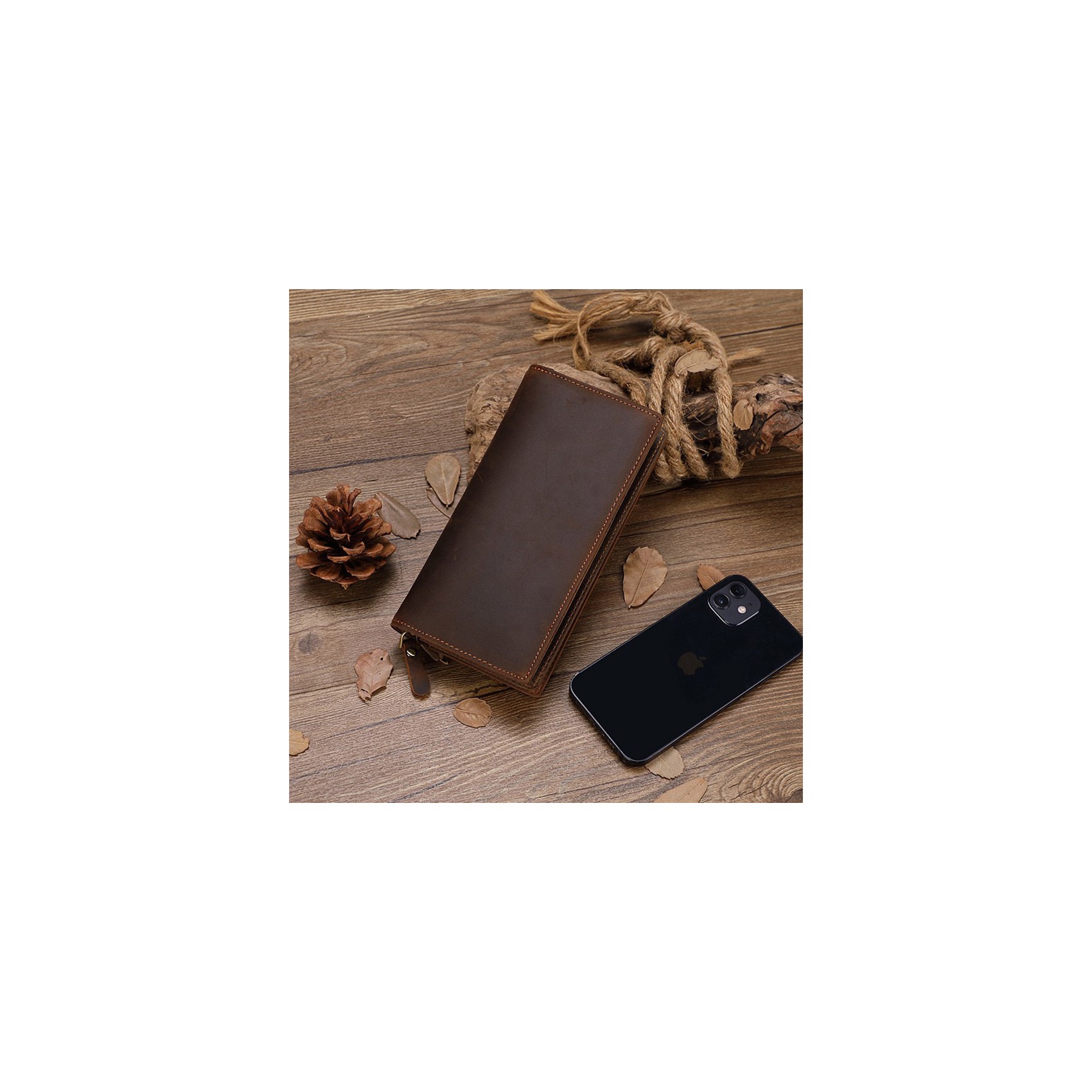 Чоловіче шкіряне портмоне Nevada темно-коричневе