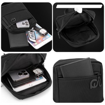 Чоловіча сумка слінг через плече Felix чорна фото