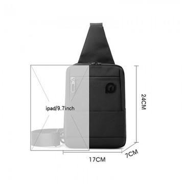 Чоловіча сумка слінг через плече Felix чорна фото