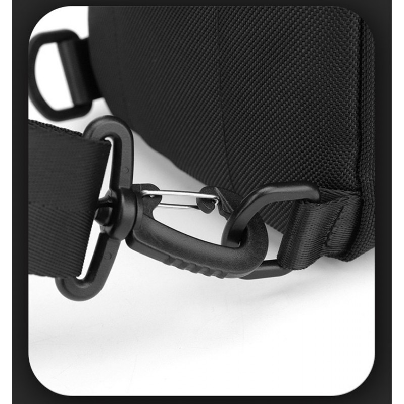 Мужская сумка слинг через плечо Felix черная - 9 фото