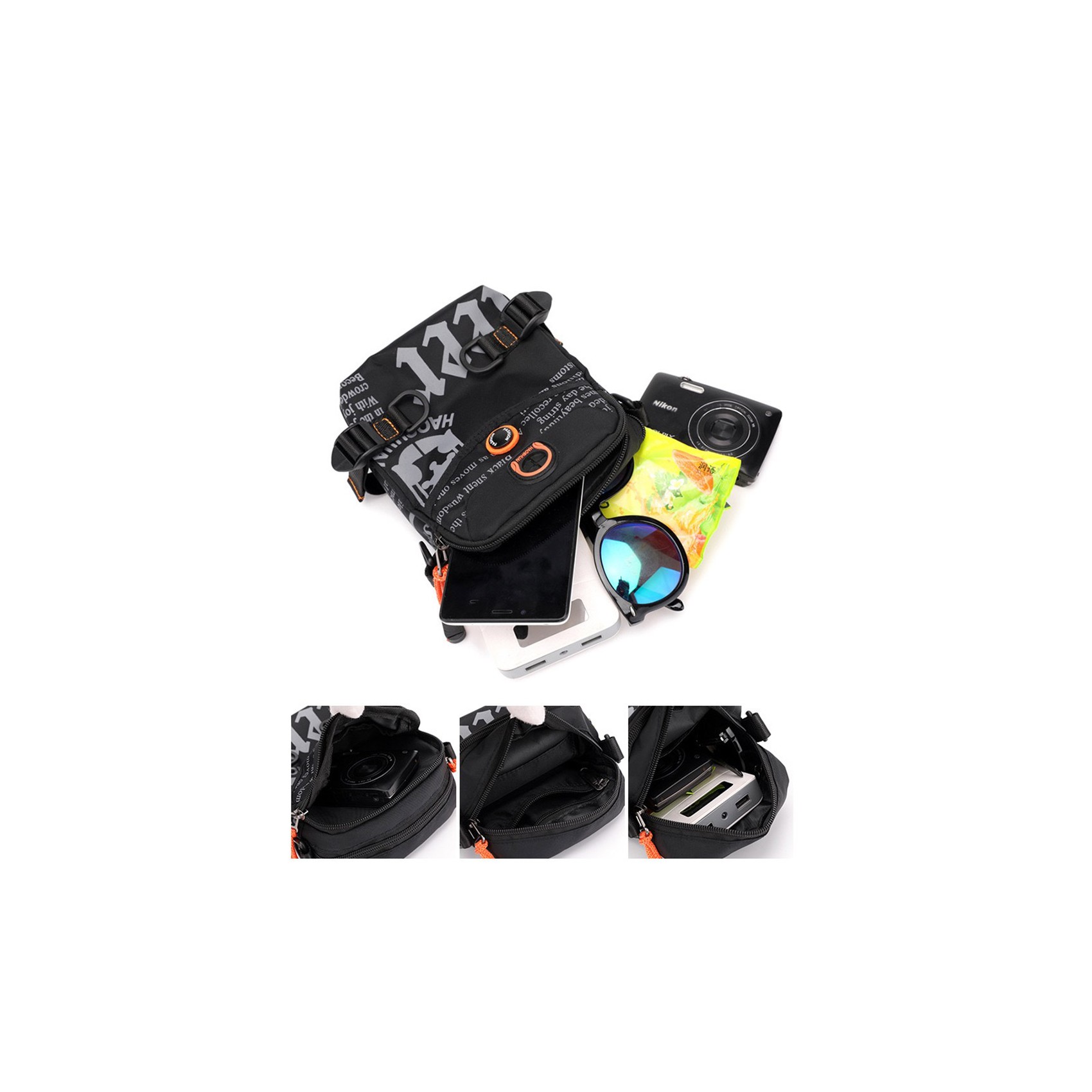 Чоловіча сумка барсетка Zack через плече чорна