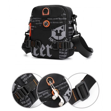 Чоловіча сумка барсетка Zack через плече чорна фото