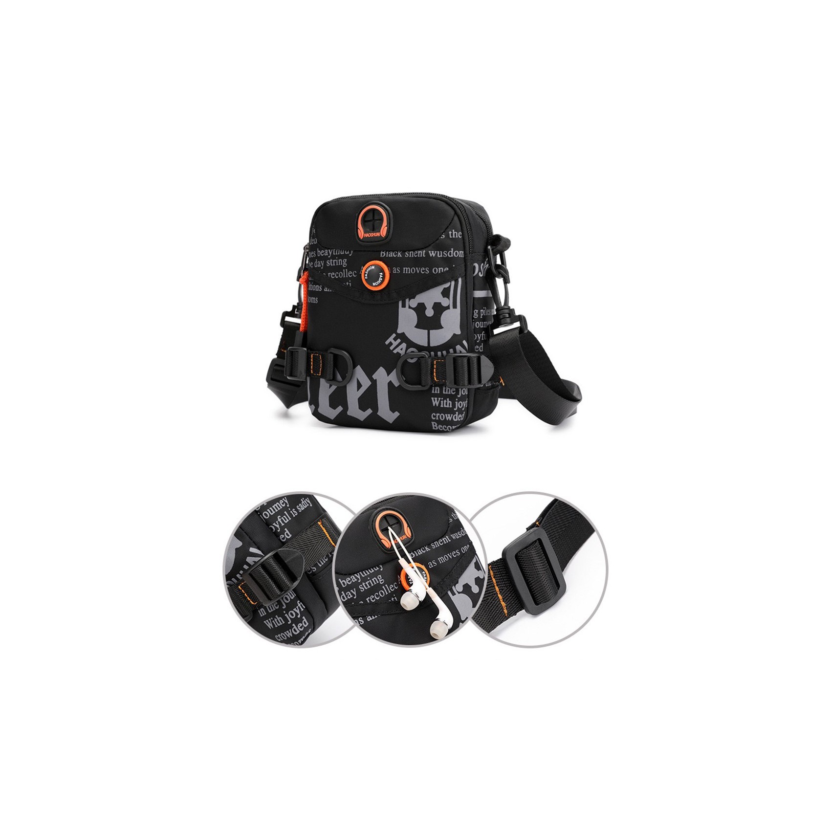 Чоловіча сумка барсетка Zack через плече чорна