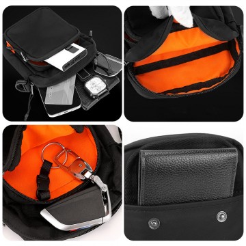 Чоловіча сумка барсетка Renton через плече чорна фото