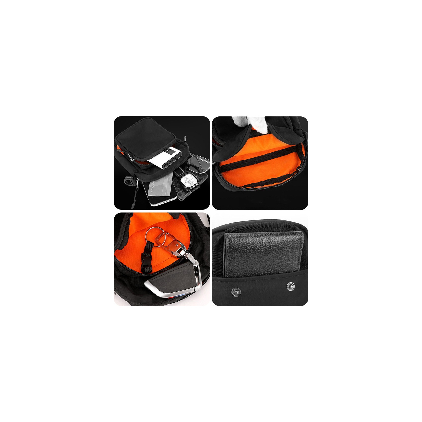 Чоловіча сумка барсетка Renton через плече чорна